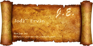 Joó Ervin névjegykártya